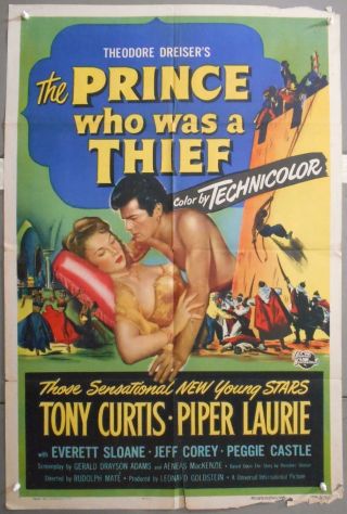 Kmp 707d The Prince Who Was A Thief Tony Curtis Piper Laurie Orig Us 1sh Poster