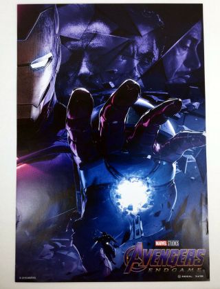 Marvel Avengers Endgame Iron Man Poster 13 " X 19 " Number 14 Of 500,  Bonus