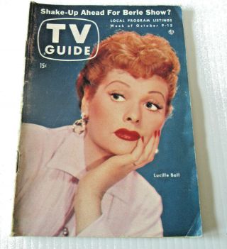 1954 Tv Guide: October 9 - 15 Lucille Ball - Milton Berle - Pa.  Edition [good,  ]