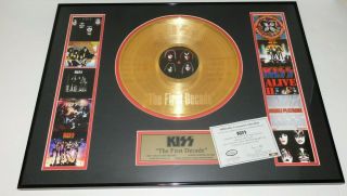 Kiss Band 1974 To 1979 First Decade Official 24k Gold Record Award Plaque 2005