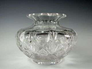 Cut Glass Abp American Brilliant Period Vase Hawkes Antique