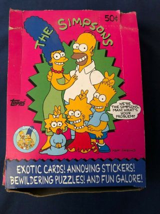 1990 Topps The Simpsons Trading Cards Partial Wax Box 23 Packs