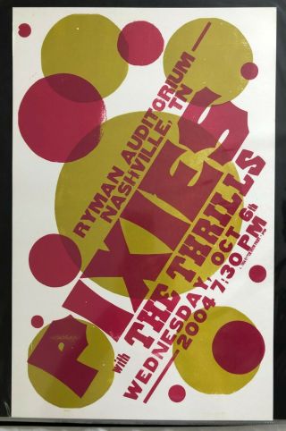 The Pixies & Thrills Hatch Show Print Concert Poster @ Ryman,  Nashville,  Tn 2004