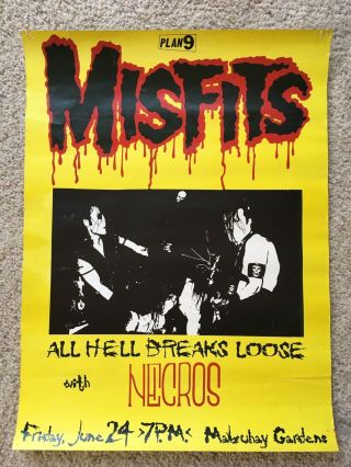 Misfits Punk Concert Poster Mabuhay Gardens 18.  5 X 25 Danzig Samhain Black Flag