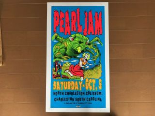 1996 Pearl Jam Taz Silk Screen Concert Poster 364 / 400 Limited