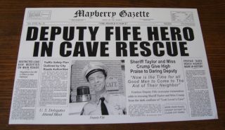 Mayberry Gazette - Barney Fife Don Knotts - Andy Griffith Show - Print