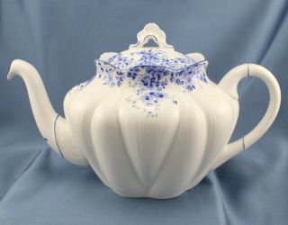 Shelley Dainty Blue Large 4 Cup Teapot - - Rare Spout Style