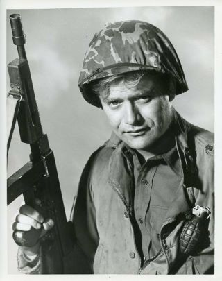 Vic Morrow Thompson Sub - Machine Gun Portrait Combat 1964 Abc Tv Photo