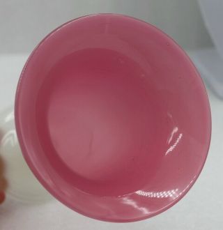 Steuben Art Glass Rosaline Opaline Alabaster Glass Footed Vase 6” 5