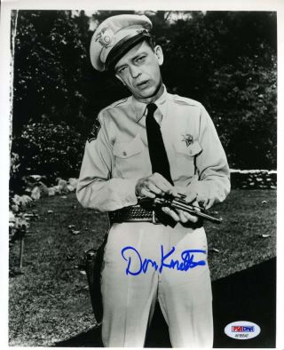 Don Knotts Psa Dna Cert Hand Signed 8x10 Andy Griffith Photo Autograph