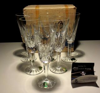 6 Vintage Waterford Crystal Lismore Continental Champagne Flutes 7 1/4 " Ireland