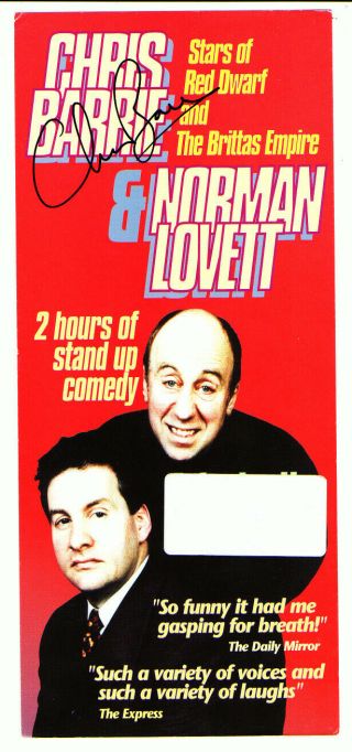 Chris Barrie And Norman Lovett.  Red Dwarf.  Signed Theatre Flyer