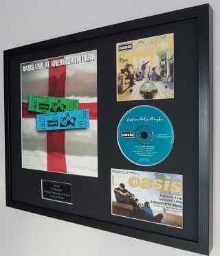 Oasis Framed Knebworth Programme & Ticket Noel Gallagher Liam Very Rare