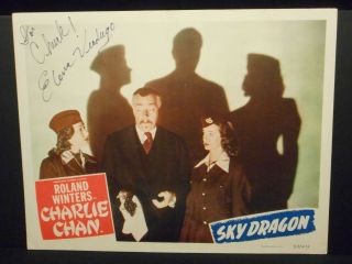 Charlie Chan The Sky Dragon Roland Winters 1949 Lobby Card Elena Verdugo Signed