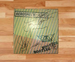 Aerosmith Signed Lp —bootleg Live— Steven Tyler Joe Perry