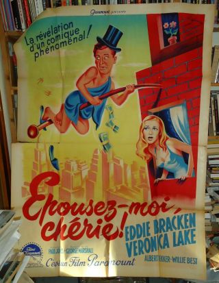 Veronica Lake,  Eddie Bracken/ Hold That Blonde/ Ud21/french Poster