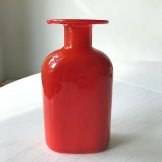 Kaj Franck Art Rosso Bottle Nuutajarvi Notsjo Finland Glass Decanter Vase Signed 2