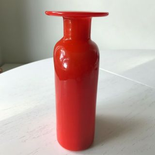 Kaj Franck Art Rosso Bottle Nuutajarvi Notsjo Finland Glass Decanter Vase Signed 3