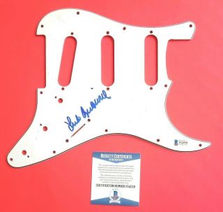 Arlo Guthrie Signed Fender Strat Guitar Pickguard Certified With Beckett Bas