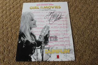Dumplin Dolly Parton Hand Signed Autographed Sheet Music Fyc Promo Best Song