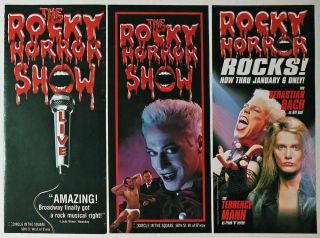 Three Rocky Horror Show Broadway Revival Flyers 2000 - 2001