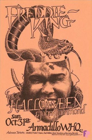 Freddie King John Hammond 1976 Armadillo World Headquaters Concert Poster