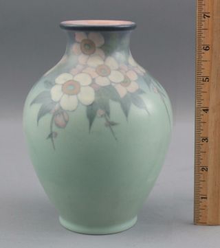 1929 Antique Lenore Asbury Rookwood Flowers Art Pottery Arts & Crafts Vase 2