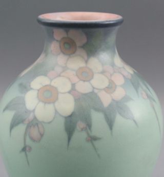 1929 Antique Lenore Asbury Rookwood Flowers Art Pottery Arts & Crafts Vase 4