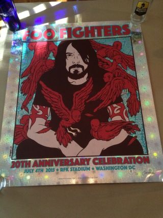 Foo Fighters Rare Rfk 2015 20th Anniversary Fireworks Foil 11/20 Jermaine Rogers
