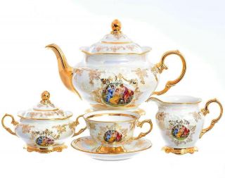 Czech Porcelain Tea Set,  " Madonna ",  15 Pc