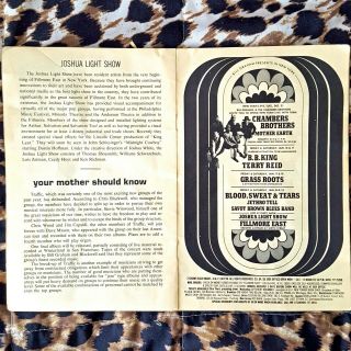 SIX RARE VTG 1960s - 1970s FILLMORE EAST Handbills WHO JOPLIN TULL TRAFFIC,  More 7
