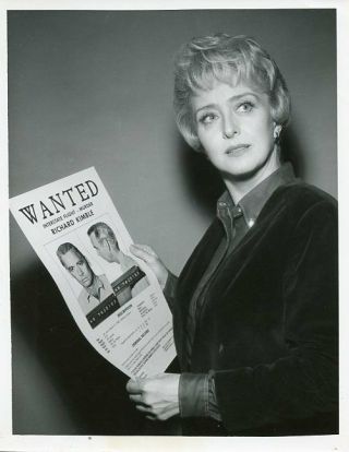 Celeste Holm David Janssen The Fugitive Wanted Poster 1964 Abc Tv Photo