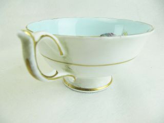 PARAGON TEACUP CUP AND SAUCER PALE BLUE WITH LARGE CABBAGE ROSE 8