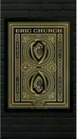 Eric Church Poster St.  Louis Pop Up 2019 Double Down Tour Screenprint