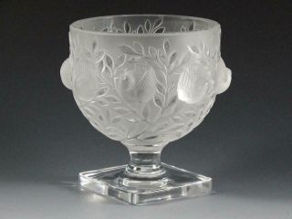 Lalique France Crystal Elizabeth Frosted Vase