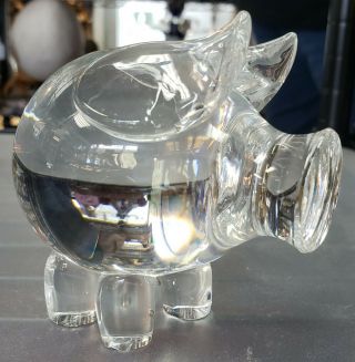 1964 Steuben Crystal Pig Sculpture by Paul Schulze 2