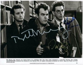 Bill Murray Aykroyd Ramis Ghostbusters 8x10 Autographed Photo Picture Signed