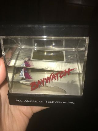 Baywatch Promo Plastic Water - Filled Desk Clock with Boat Rare Promotional TV NBC 4