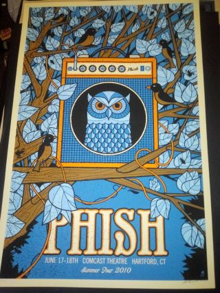 Phish Hartford Ct Owl Poster June 2010,  Methane Studios,  Hand - Signed Robert Lee