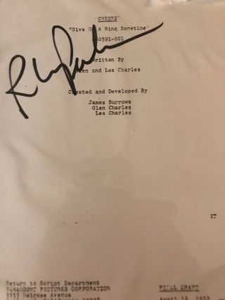 Cheers Pilot Episode Script Signed By Rhea Pearlman (beckett)