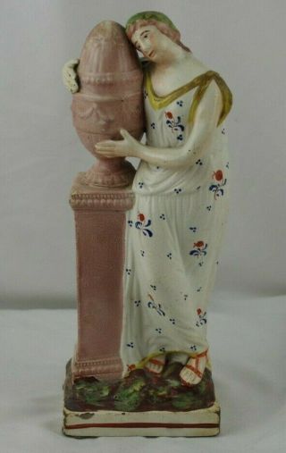 Antique Early 19thc Staffordshire Figure Charlotte - Woman Mourning At Urn