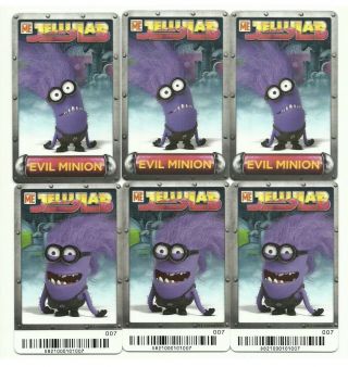 Dave And Busters Despicable Me Jellylab Game - Six Evil Minion Rare Cards