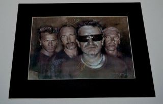 Bono & Edge Signed 16 X 20 Rare Art Print Matted Autographed
