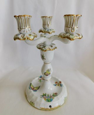 Herend Queen Victoria 3 Arm Candle Holder