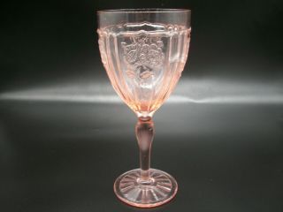 Rare Anchor Hocking Mayfair Open Rose Pink 7 1/4 " Thin Water Goblet