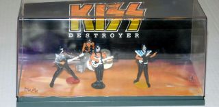 Kiss Band Destroyer Lead Figure Figurine Set Display Case Gene Ace Peter Paul