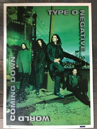 Type O Negative World Coming Down Vintage Band Poster 1999 Uk Blue Grape 25x35in