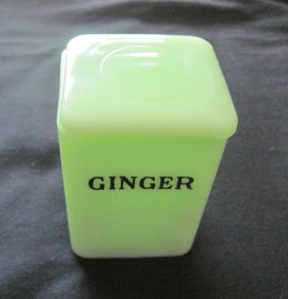 Jeannette Jadeite 3 " Ginger Spice Jar