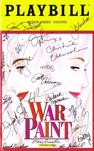 War Paint Cast Signed Broadway Playbill Patti Lupone Christine Ebersole