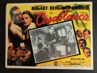 Set: 7 Circa1990s Casablanca Mexican Movie Lobby Cards Humphrey Bogart Bergman